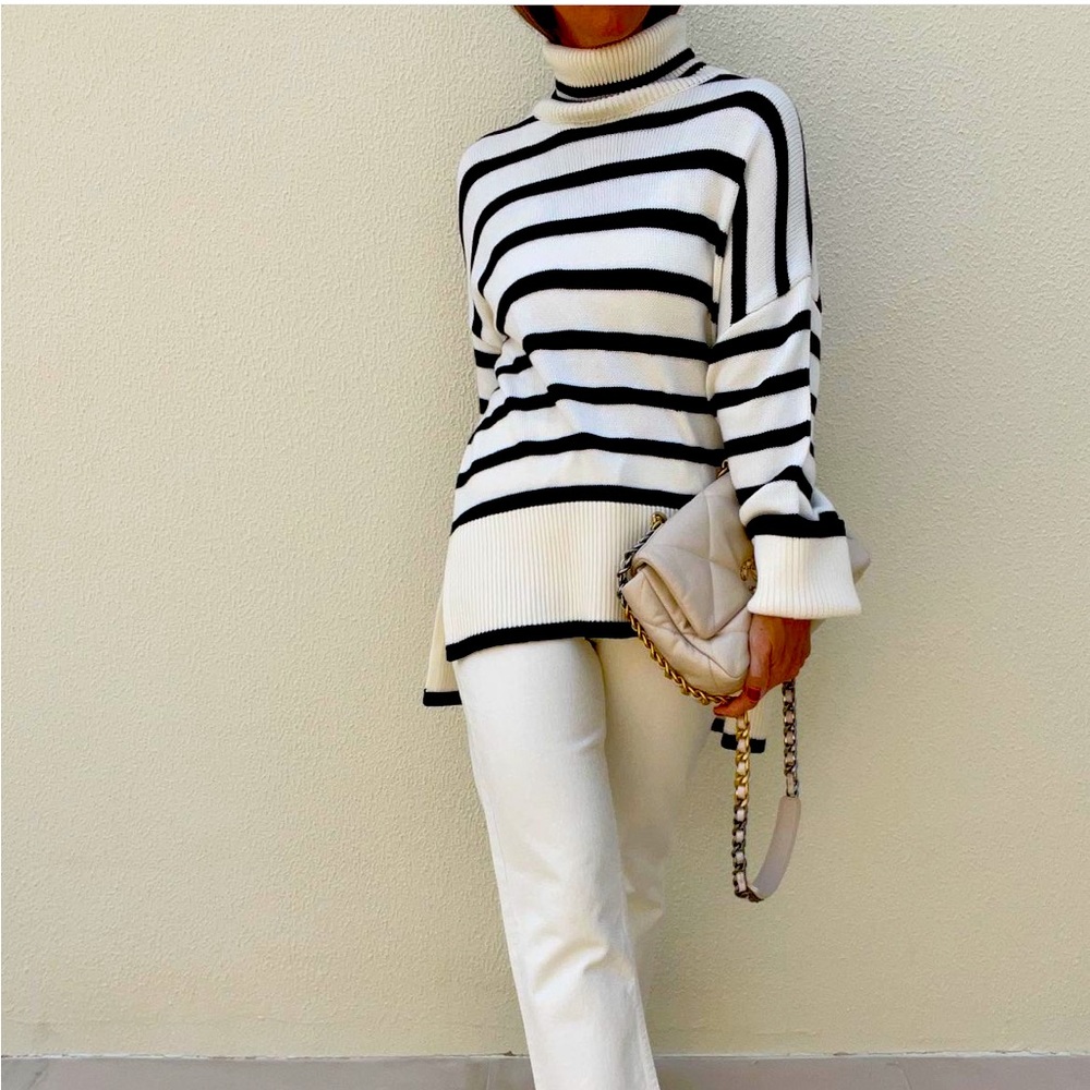 Vita Grace Giselle turtleneck stripe sweater